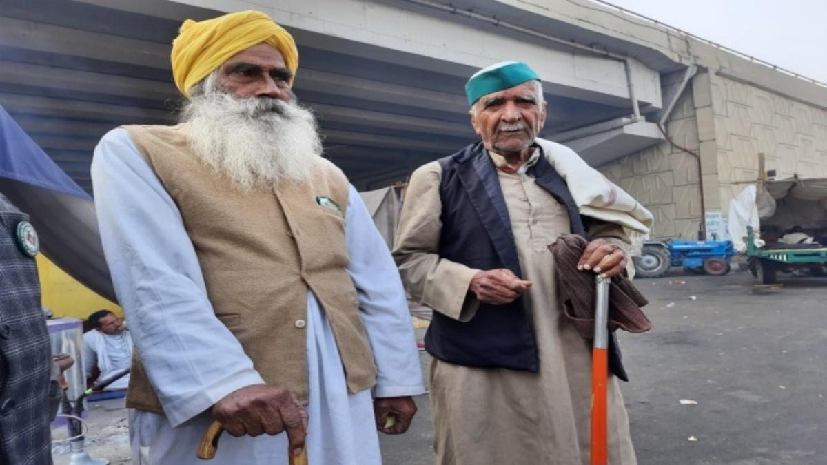 किसान आंदोलन में बड़ी संख्या में आए बुजुर्ग (फ़ोटो- आज तक)