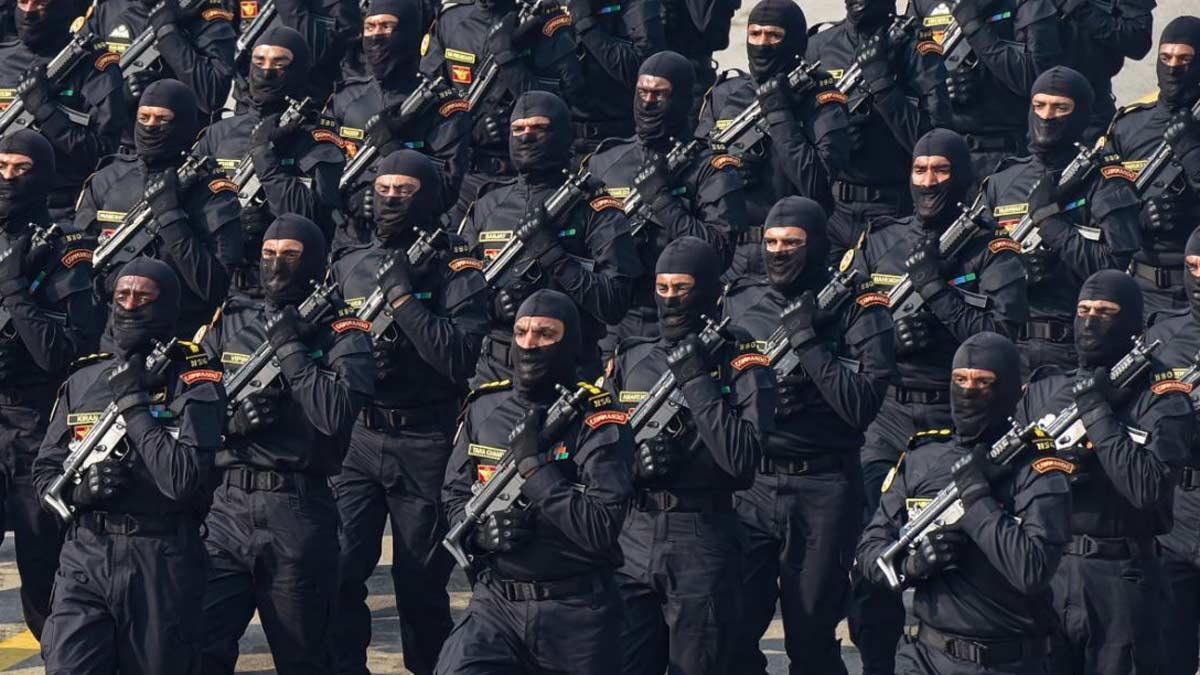 गणतंत्र द‍िवस के मौके पर राजपथ पर परेड में ह‍ि‍स्सा लेते एनएनजी के जवान (PTI)