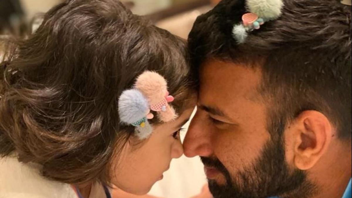 Pujara with His Daughter Aditi