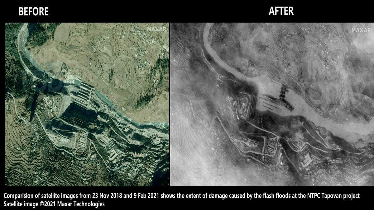 चमोली त्रासदी के बाद तबाह हुआ एनटीपीसी का तपोवन प्रोजेक्ट.