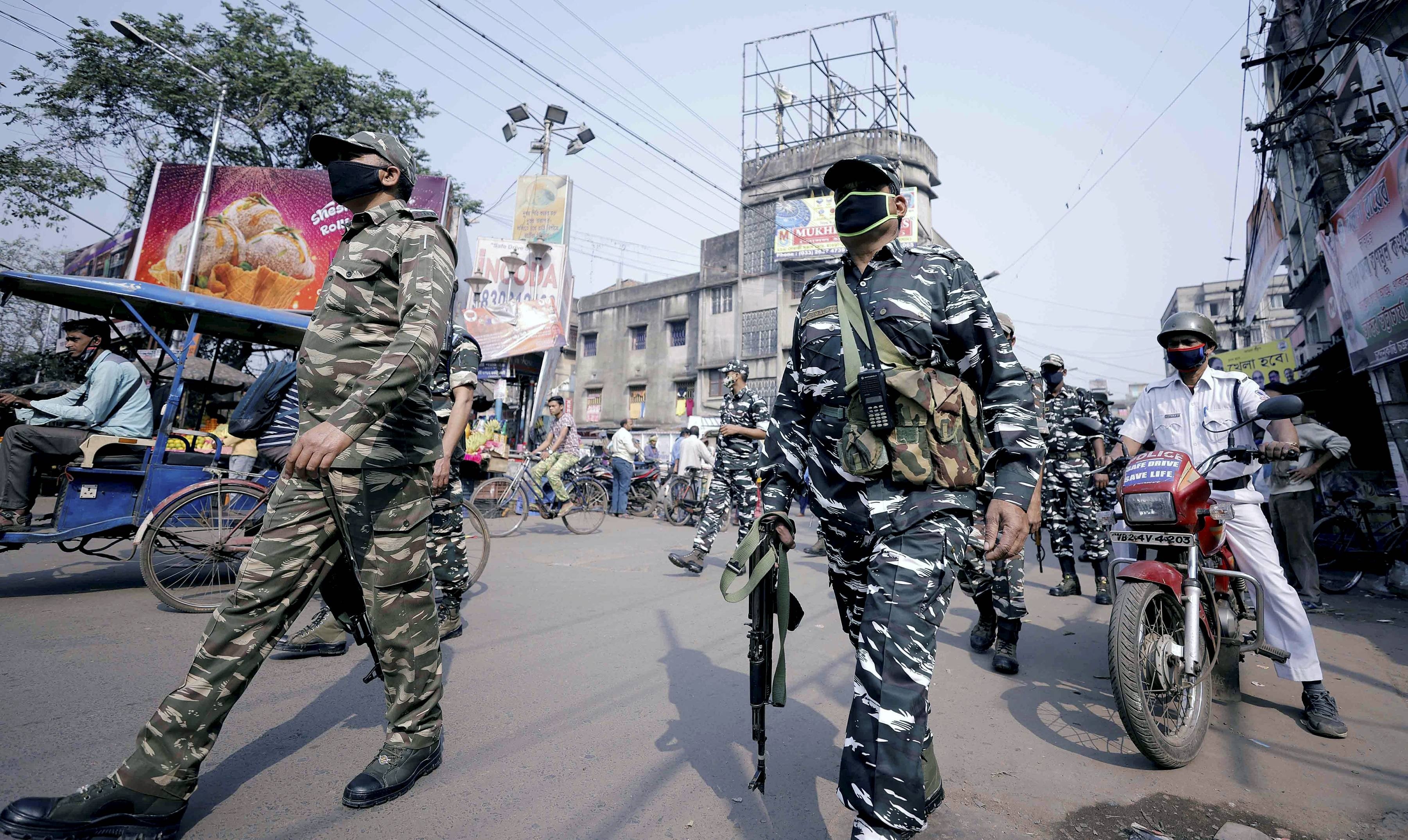 बंगाल में चुनाव से पहले है कड़ी सुरक्षा (PTI)