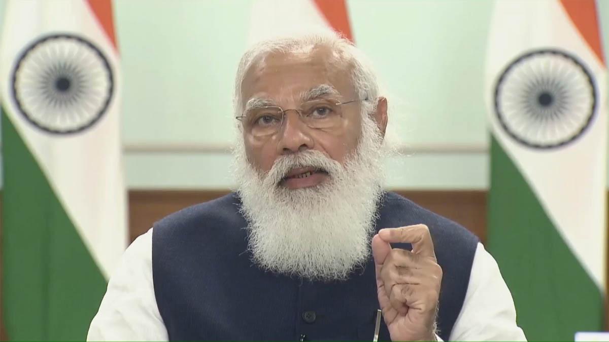 नीति आयोग की बैठक की अध्यक्षता कर रहे पीएम मोदी