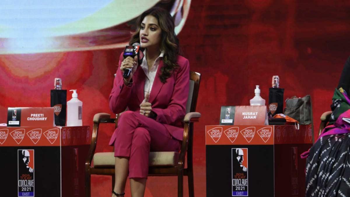 तृणमूल कांग्रेस नेता और लोकसभा सांसद नुसरत जहां (फोटो-यासिर इकबाल)