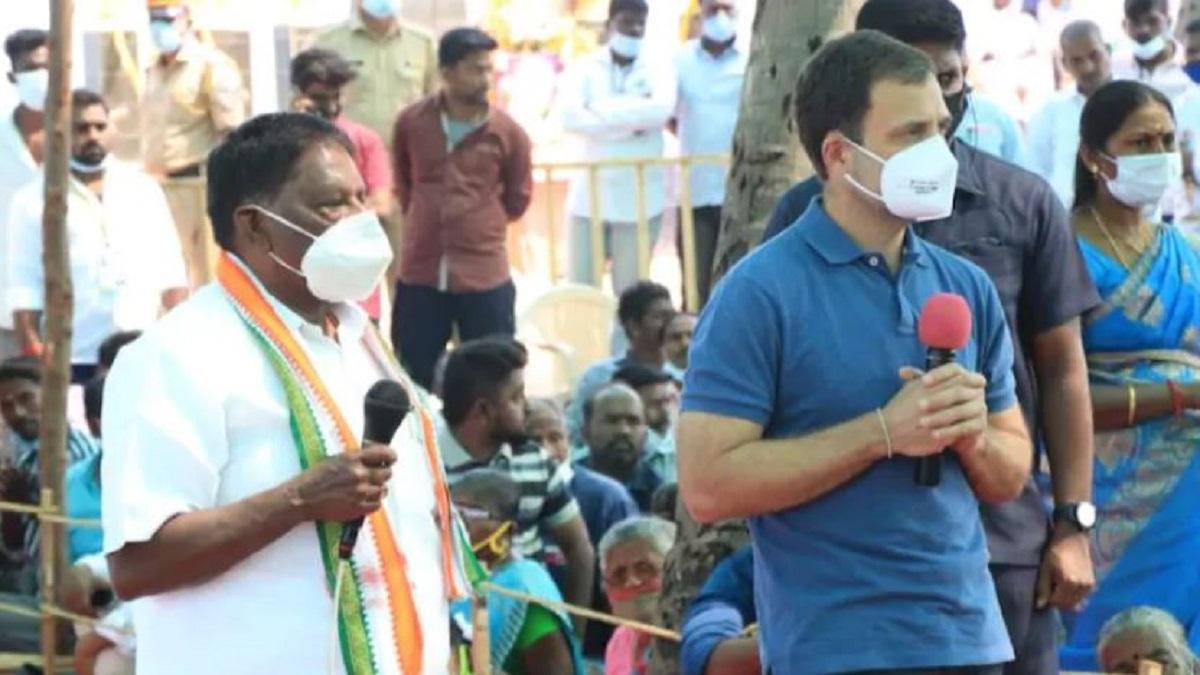 राहुल गांधी पुडुचेरी के दौरे पर हैं