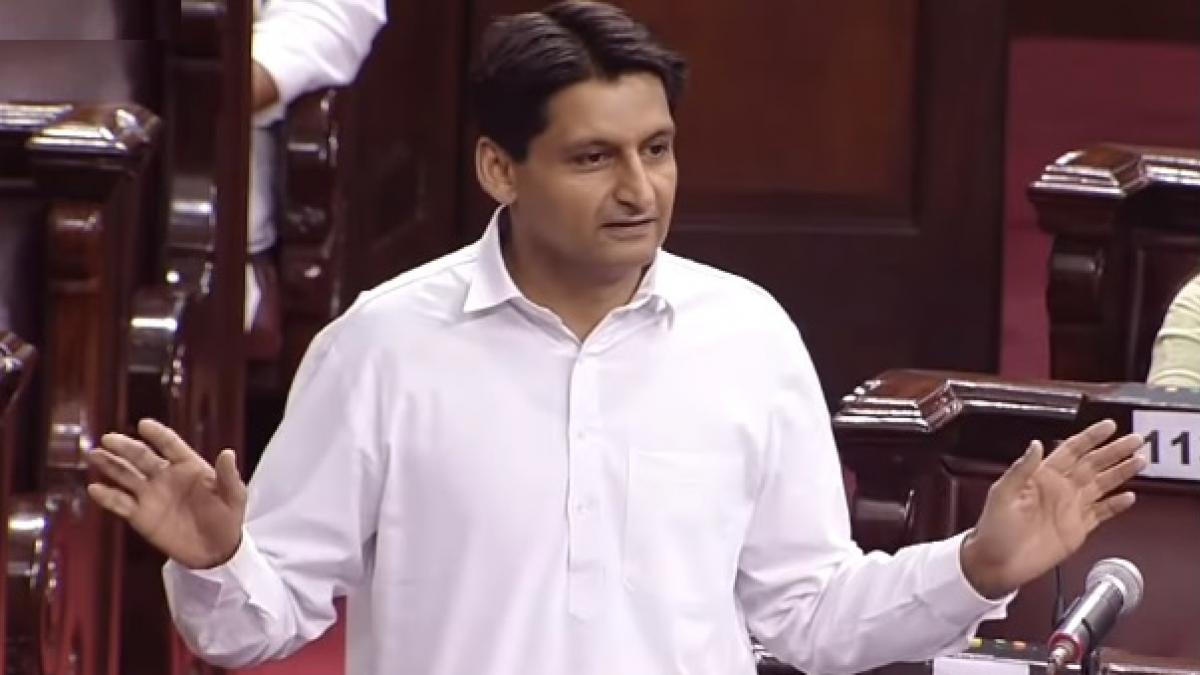 राज्यसभा में कांग्रेस सांसद दीपेंद्र हुड्डा (फोटो: RSTV)