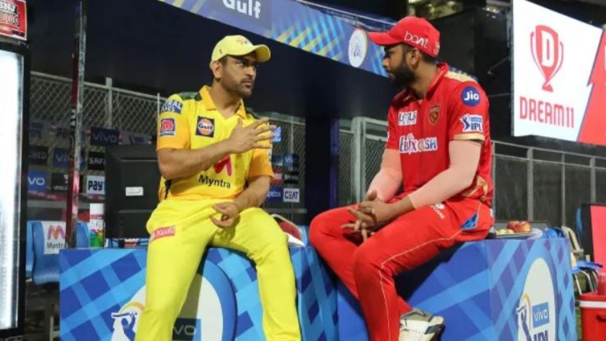 PBKS vs CSK: MS Dhoni and Shahrukh Khan have a chat after the match (PTI)