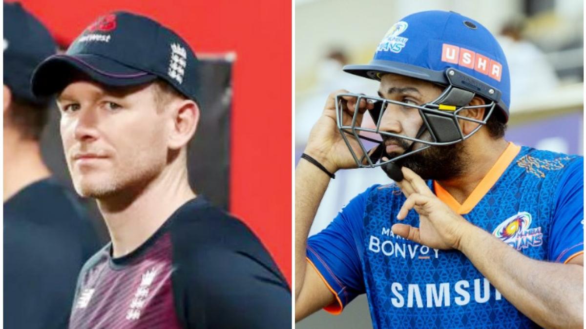 Eoin Morgan and Rohit Sharma (Twitter)