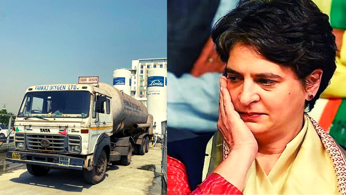 प्रियंका गांधी द्वारा भेजा गया ऑक्सीजन टैंकर 