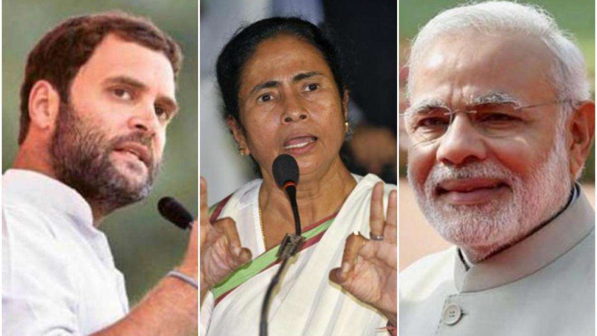राहुल गांधी, ममता बनर्जी, नरेंद्र मोदी