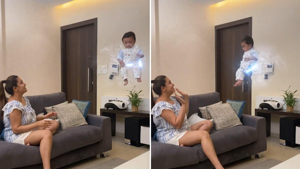 अनीता हसनंदानी और उनका बेटा आरव 