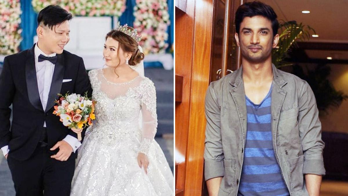 सैमुअल हॉकि‍प अपनी पत्नी के साथ, सुशांत सिंह राजपूत  