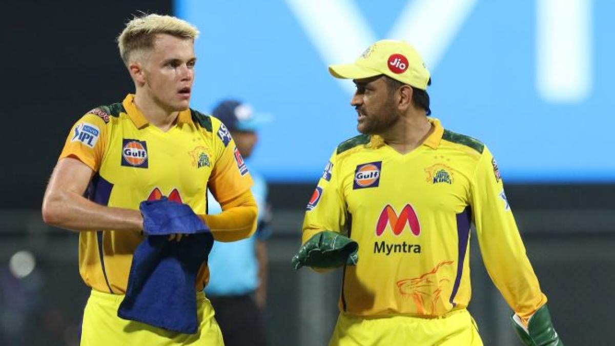 MS Dhoni and Sam Curran (File @BCCI)