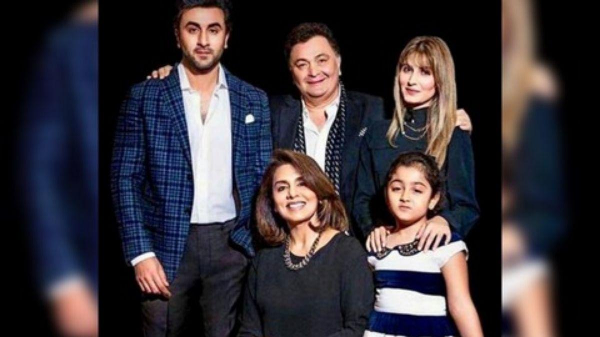 नीतू कपूर, ऋषि कपूर, रणबीर कपूर, रिद्धिमा साहनी, समारा साहनी  