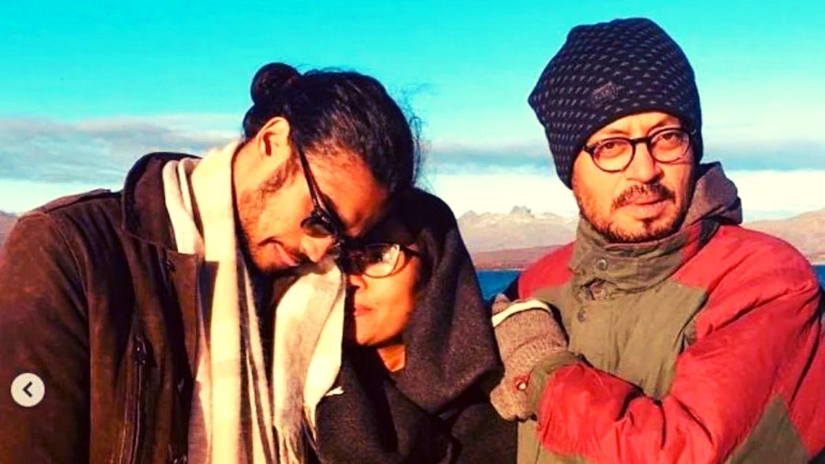 मां सुतापा और पिता इरफान के साथ बाबिल खान 