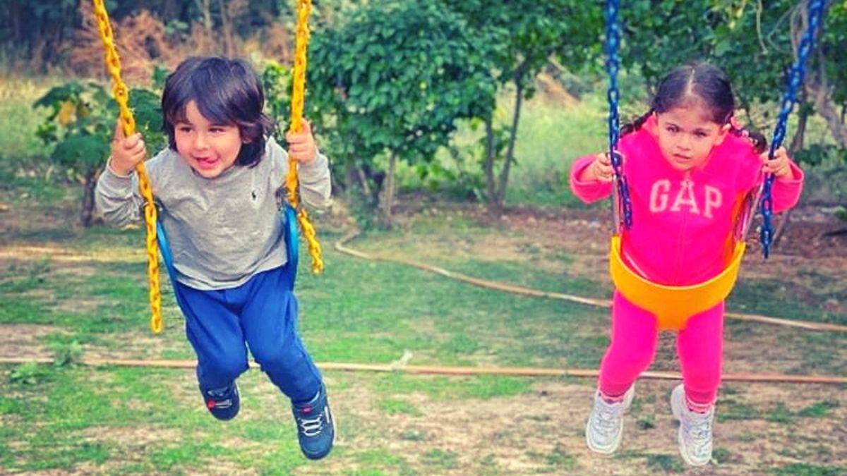 बहन इनाया संग झूला झूलते नजर आए तैमूर, वायरल हो रही थ्रोबैक पिक्चर