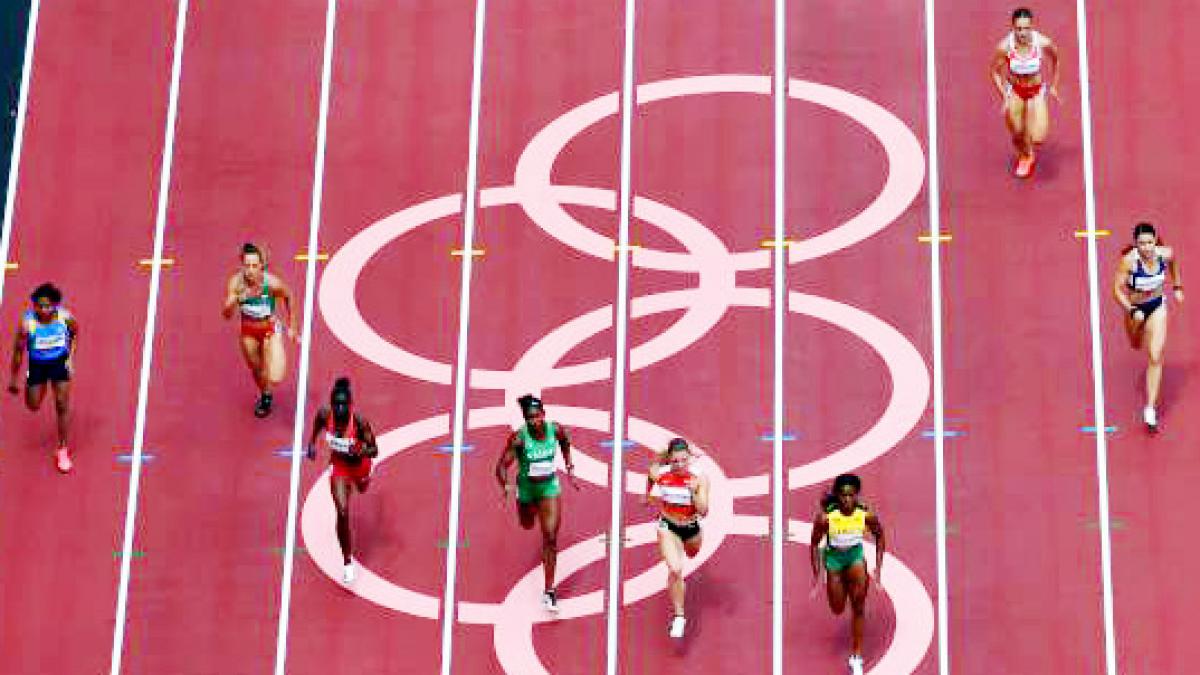Women's 100m heats during the Tokyo 2020 Olympic Games (Getty)