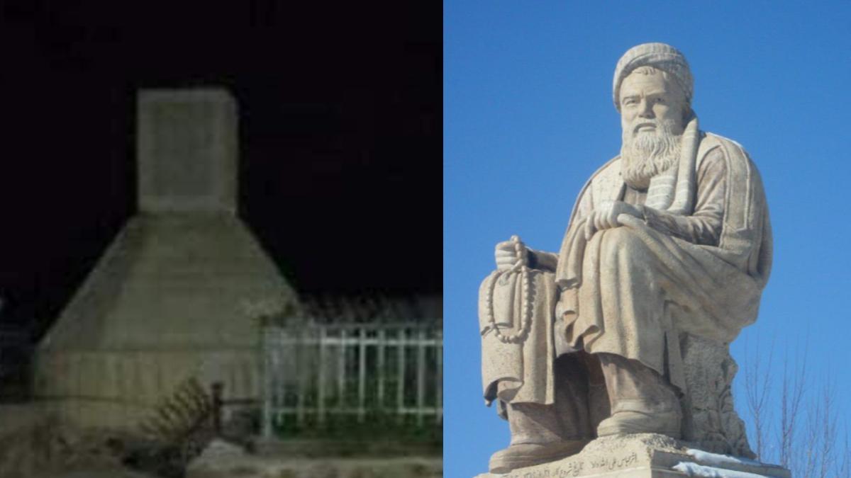 अब्दुल अली मजारी की मूर्ति को तालिबान ने हटा दिया है. (फोटो-ट्विटर)