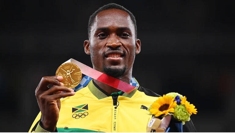 गोल्ड मेडल जीतने वाले Hansle Parchment (फोटो: रॉयटर्स)