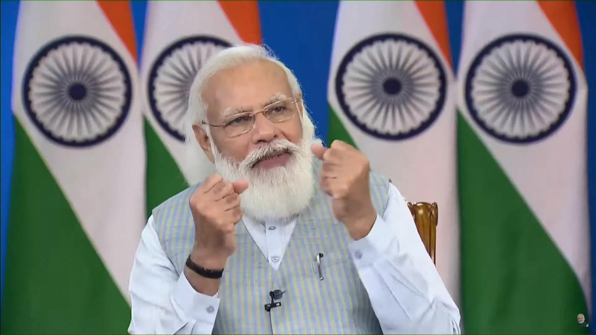 PM Modi interacts with the Indian para-athlete contingent for Tokyo 2020 Paralympic Game (PTI)