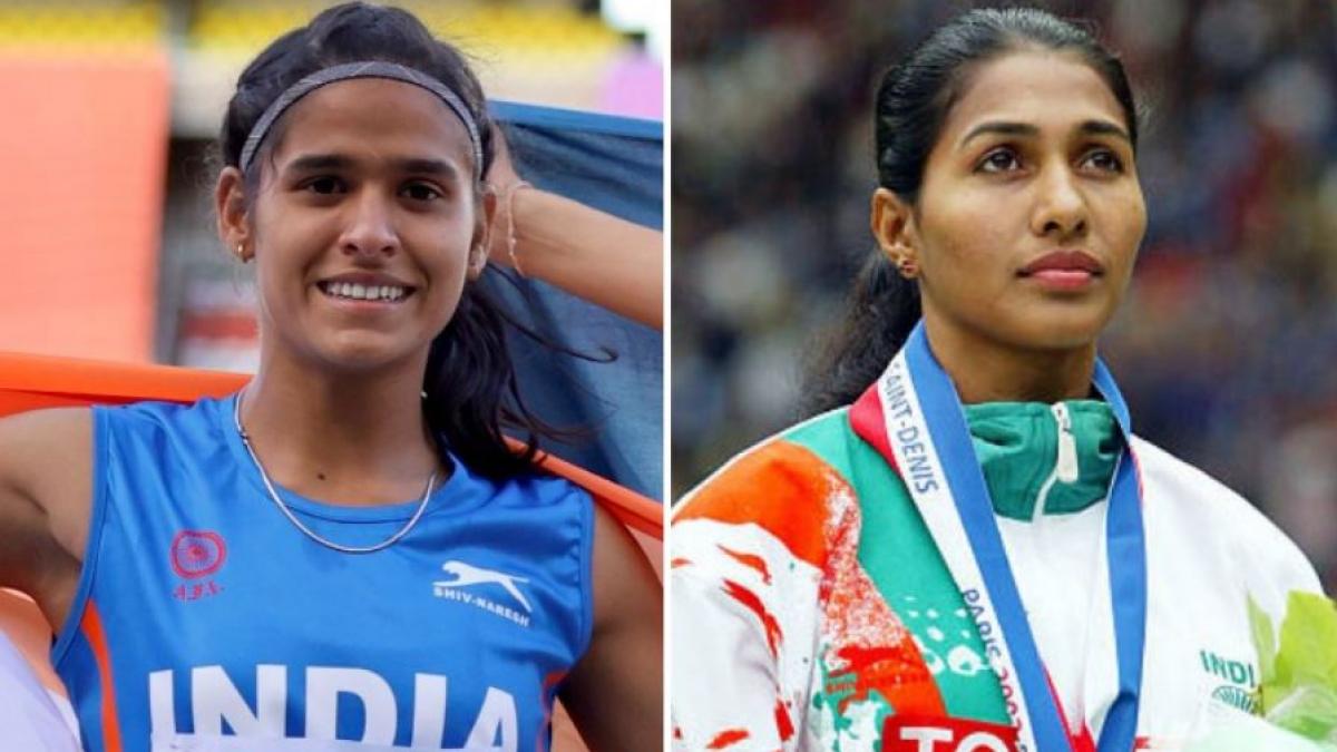 Shaili Singh and Anju Bobby George. 