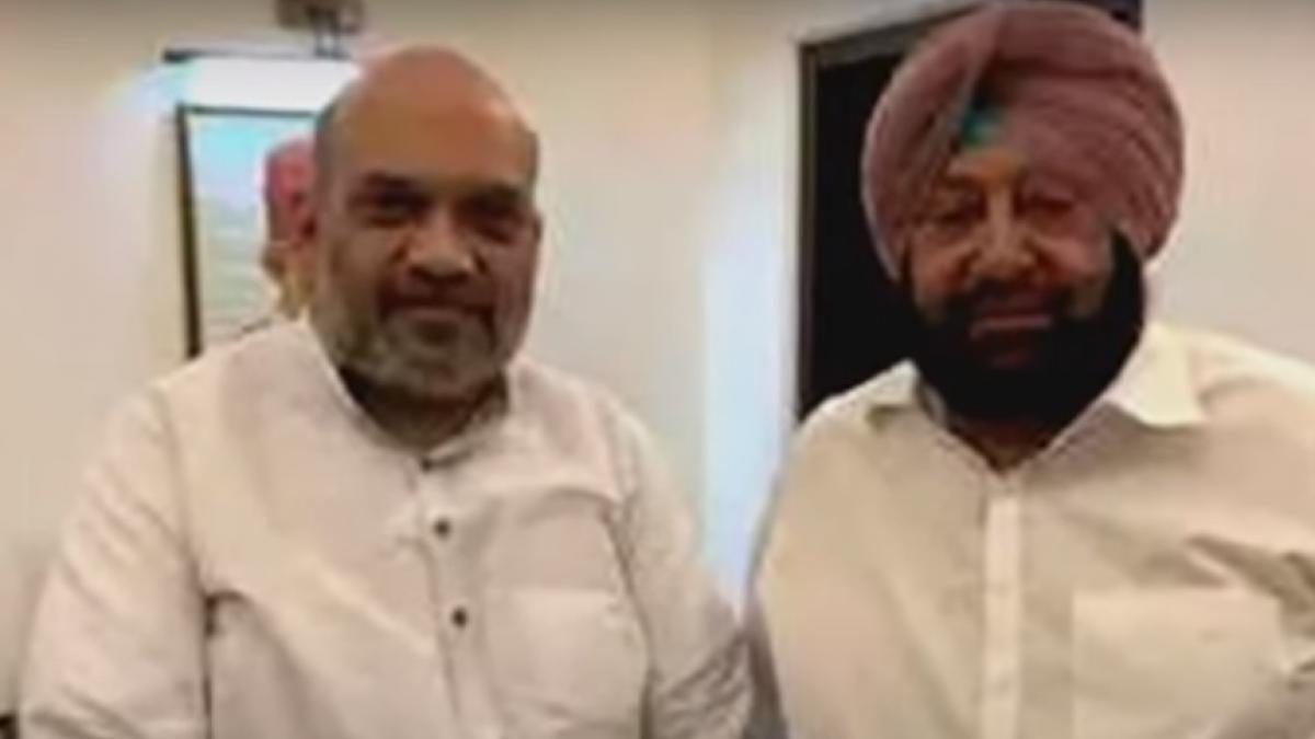 अमित शाह से मिलने पहुंचे कैप्टन अमरिंदर सिंह (वीडियो ग्रैब)