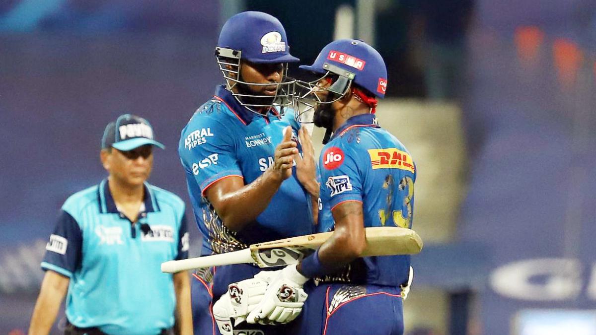 Kieron Pollard and Hardik Pandya celebrate after the win. (@BCCI)