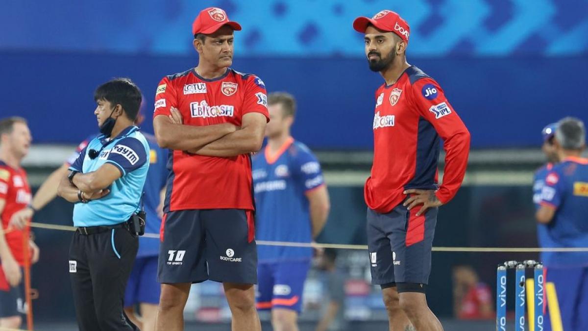 Punjab Kings head coach Anil Kumble and captain KL Rahul. (@BCCI)