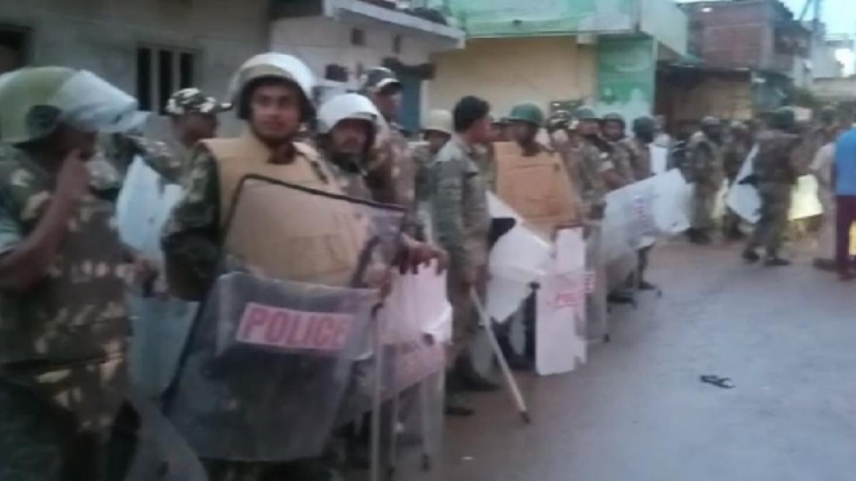 कवर्धा में तनाव के बाद तैनात सुरक्षाबल