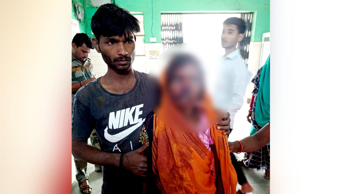 नाक कटने के बाद हॉस्प‍िटल पहुंची मह‍िला.