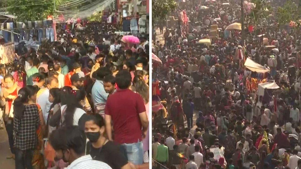 दिवाली की शॉपिंग के लिए बाजारों में भीड़