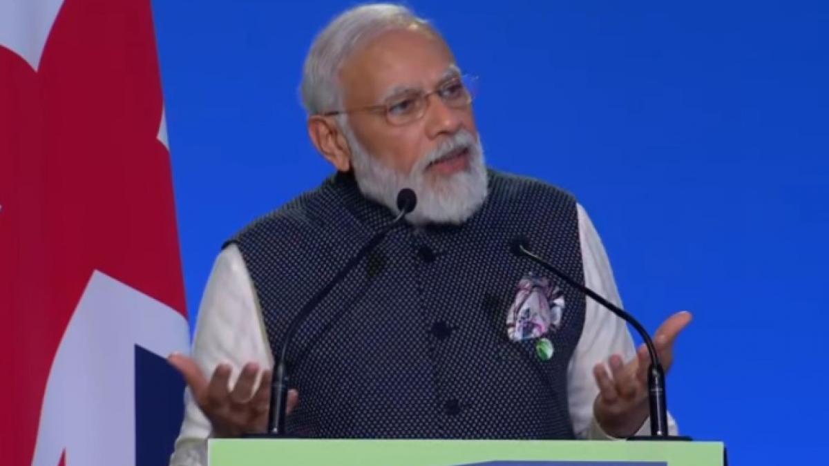 ग्लासगो में भाषण देते PM नरेंद्र मोदी 