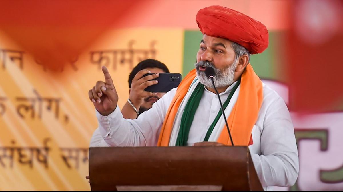 मुंबई के आजाद मैदान में राकेश टिकैत की रैली (फोटो- पीटीआई)