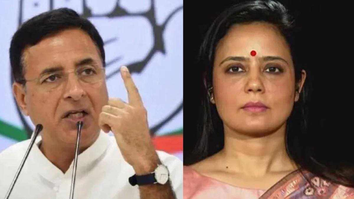 रणदीप सुरजेवाला और महुआ मोइत्रा (फाइल फोटो)