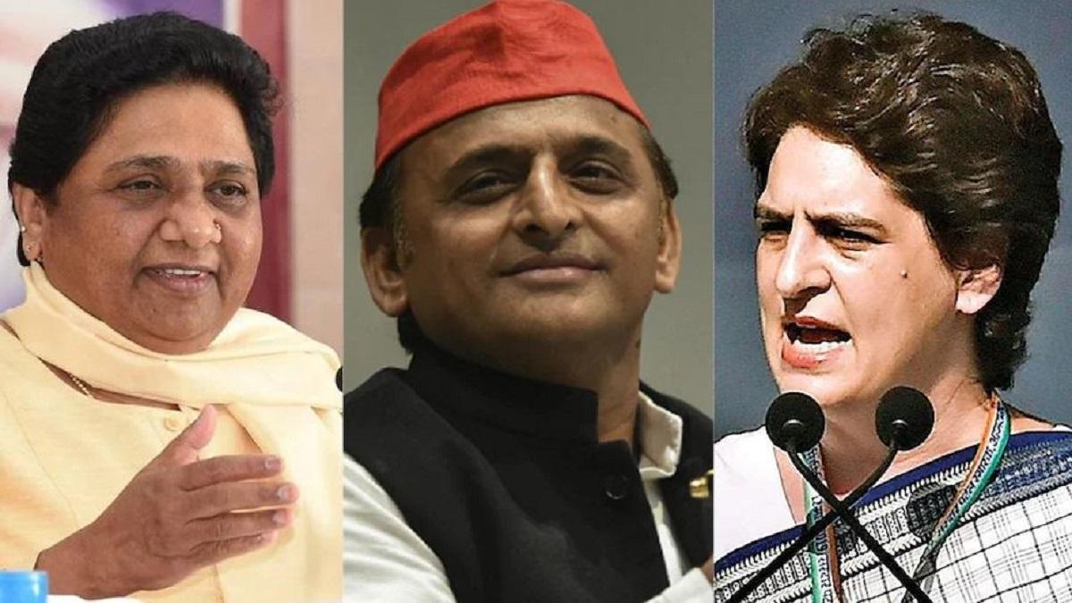 मायावती, अखिलेश यादव, प्रियंका गांधी (फाइल फोटो)