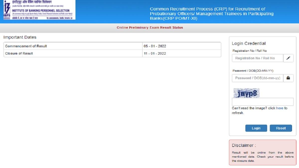 IBPS PO Prelims Result 2022: