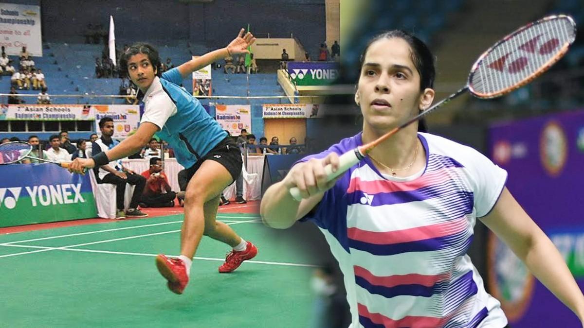Saina Nehwal Shocked by Malvika Bansod (Twitter)