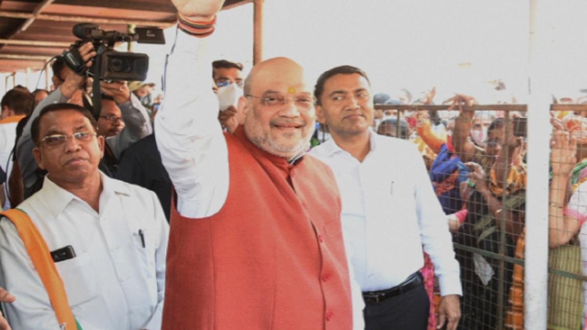 अमित शाह गोवा में चुनाव प्रचार के दौरान (फोटो - पीटीआई)
