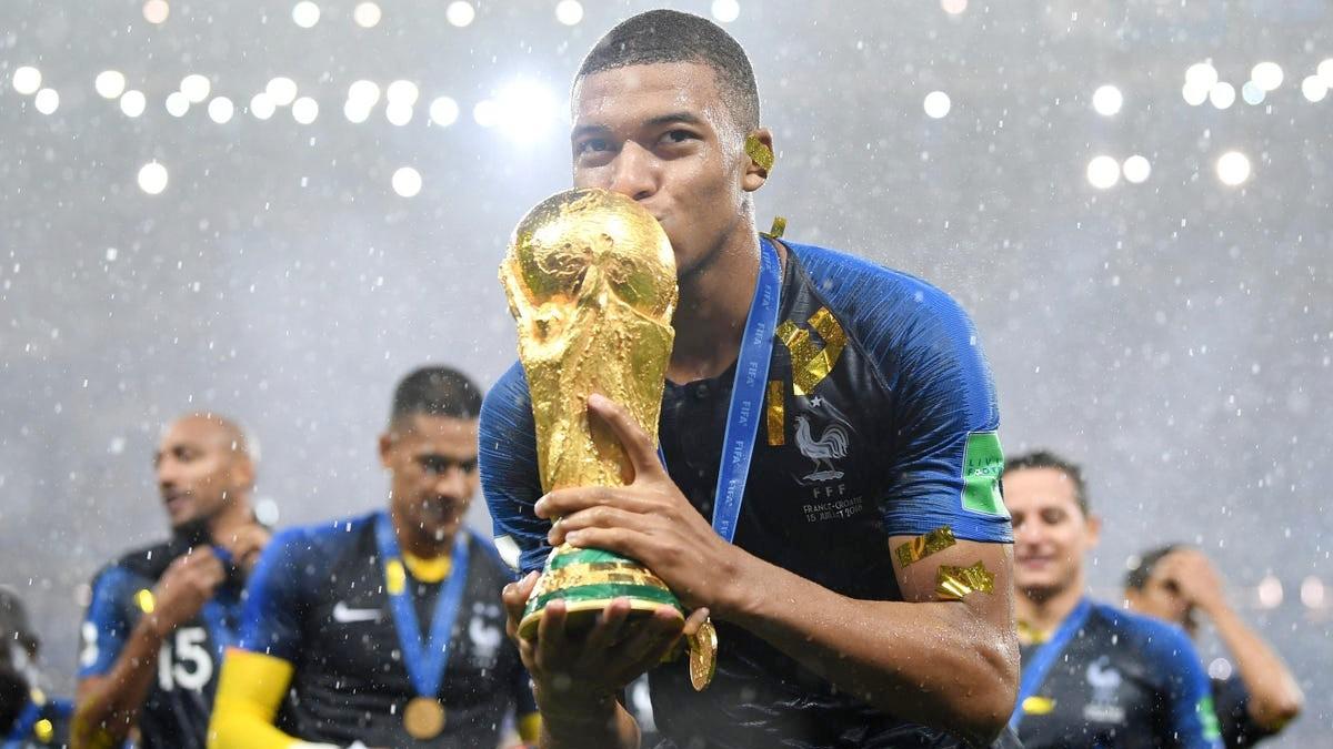 kylian mbappe France Player after won World Cup 2018 (Twitter)
