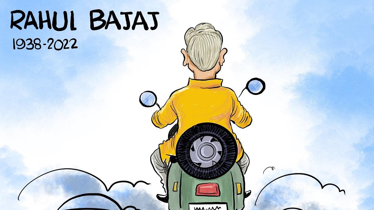 कार्टूनिस्ट सतीश आचार्य ने दी राहुल बजाज को श्रद्धांजलि (Photo : Twitter)