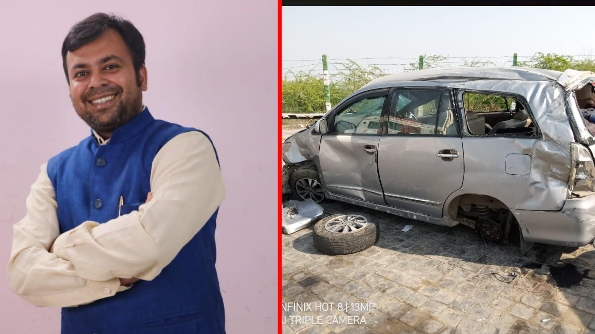 सड़क हादसे में घायल AAP MLA अखिलेश पति त्रिपाठी. 