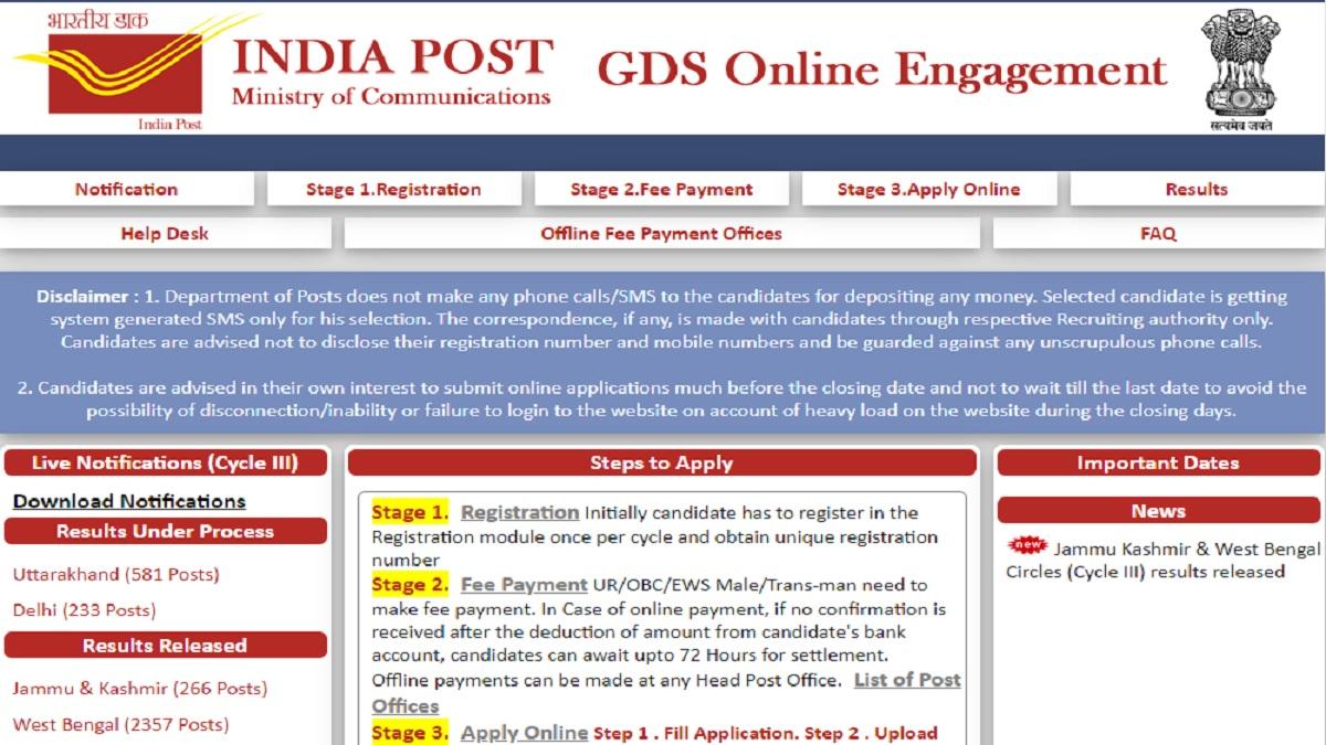 India Post GDS result