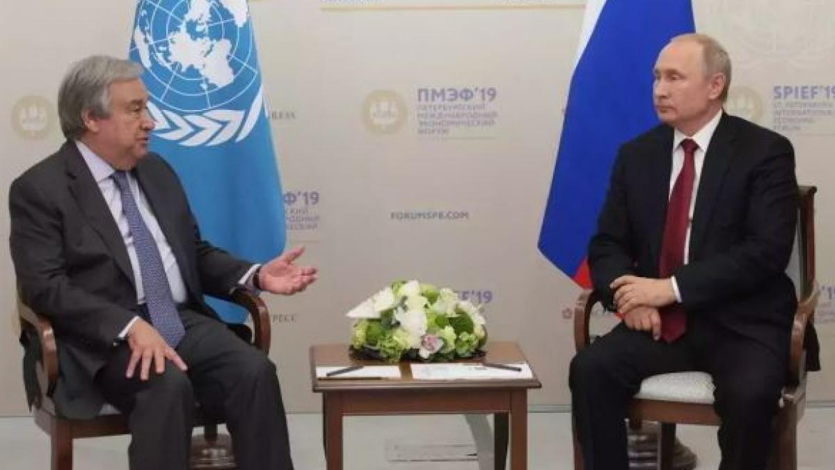 पुतिन से मिले यूएन महासचिव 