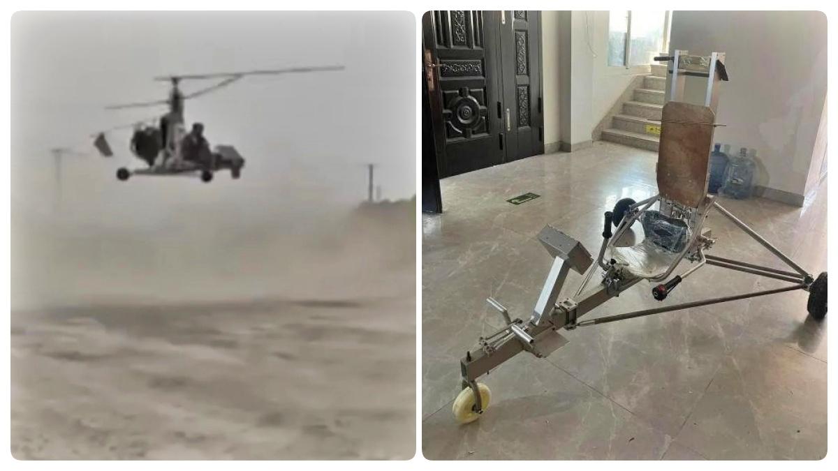 चीन के एक आदमी ने घर में बनाया हेलिकॉप्टर (Photo: Weibo)