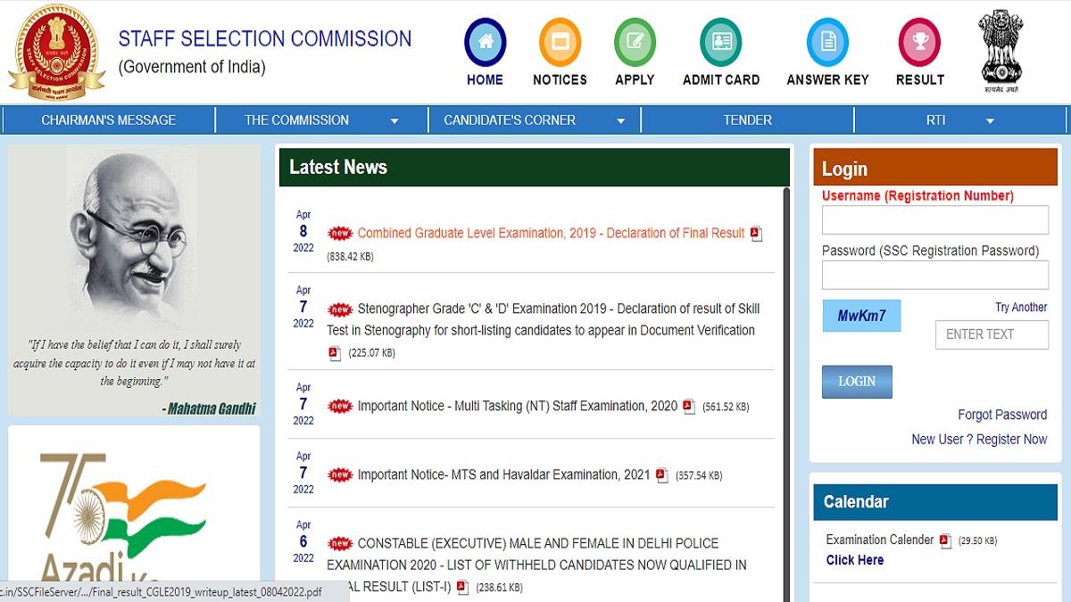 SSC CGL 2019 Final Result: