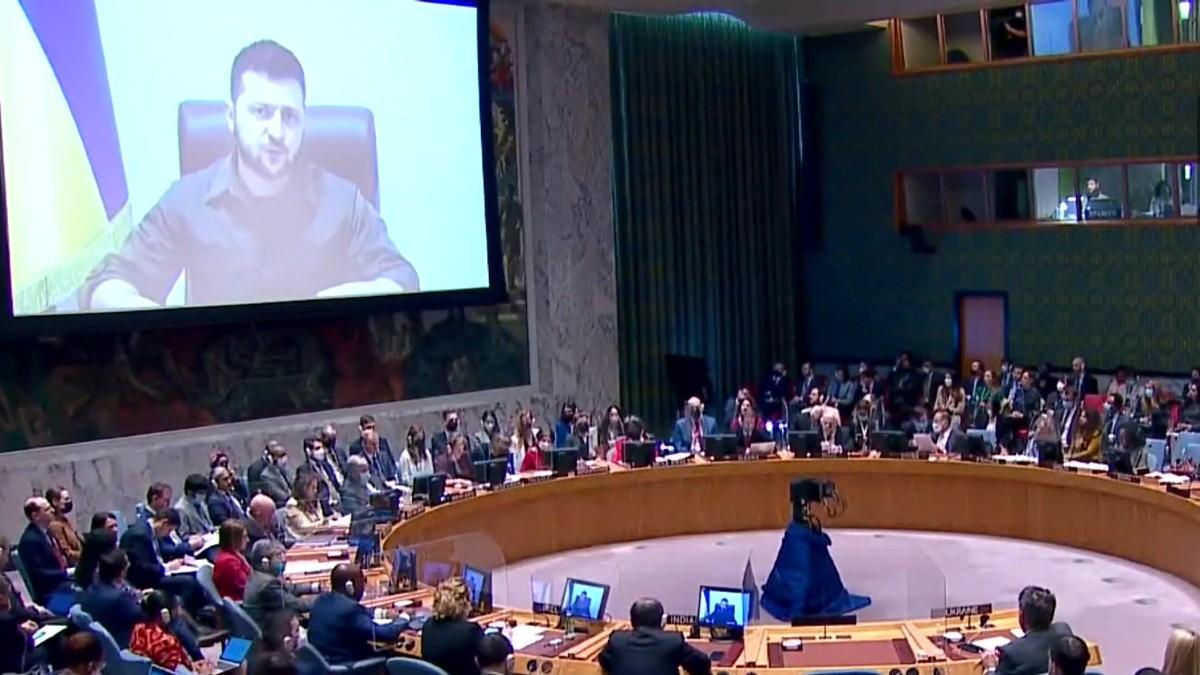 UNSC में जेलेंस्की ने रूसी अत्याचार को जोर-शोर से उठाया. 