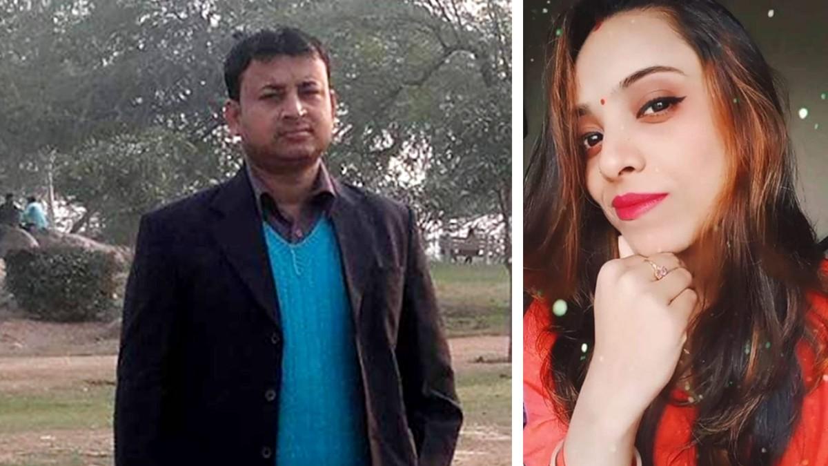 मृतक अर्जुन घोष और आरोपी पत्नी सोनाली.  