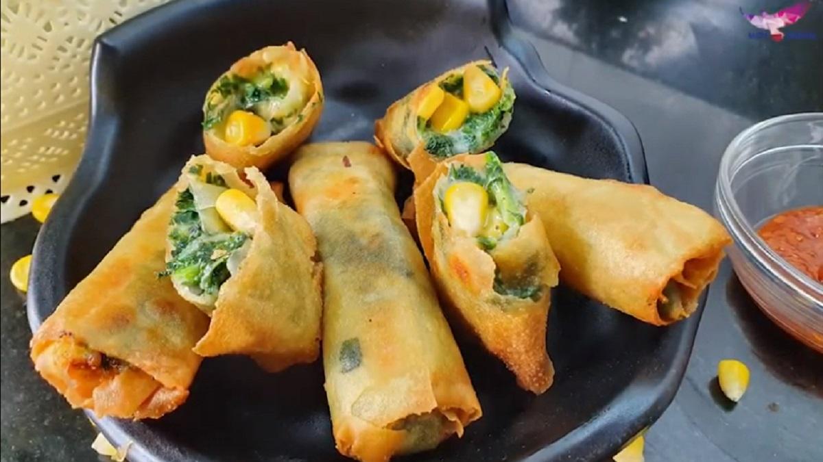 Palak Cheese Role Recipe In Hindi