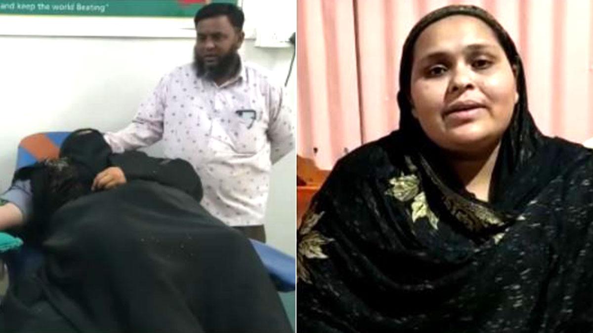 भाई फारुख के साथ खून देने पहुंचीं राहत अंजुम.