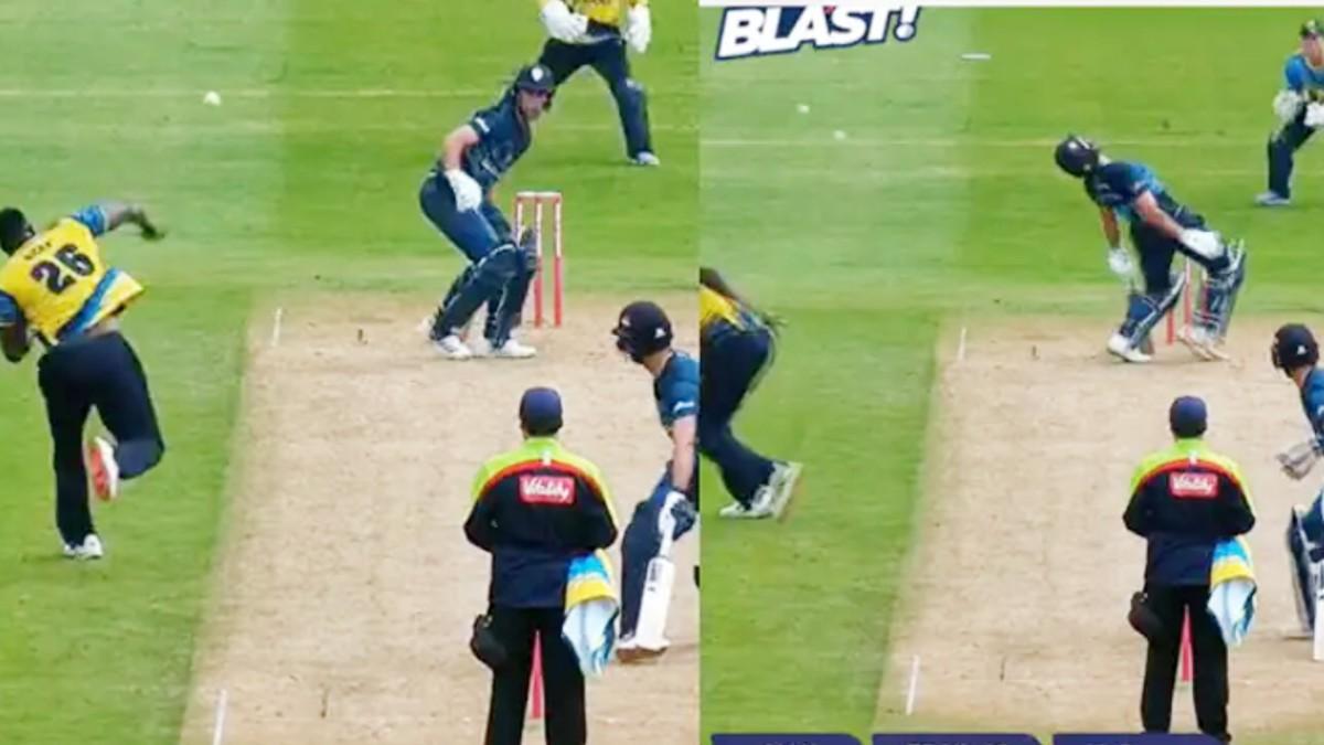 Carlos Brathwaite throw at batter (Twitter)