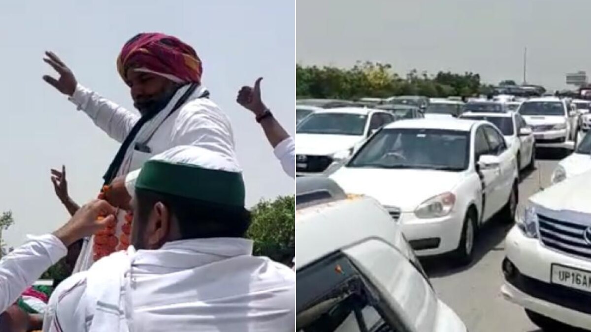 यमुना एक्सप्रेसवे पर लगा लंबा जाम